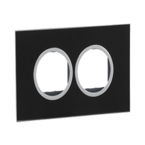 Legrand Arteor 4M Black Mirror Cover Plate With Frame, 5759 23